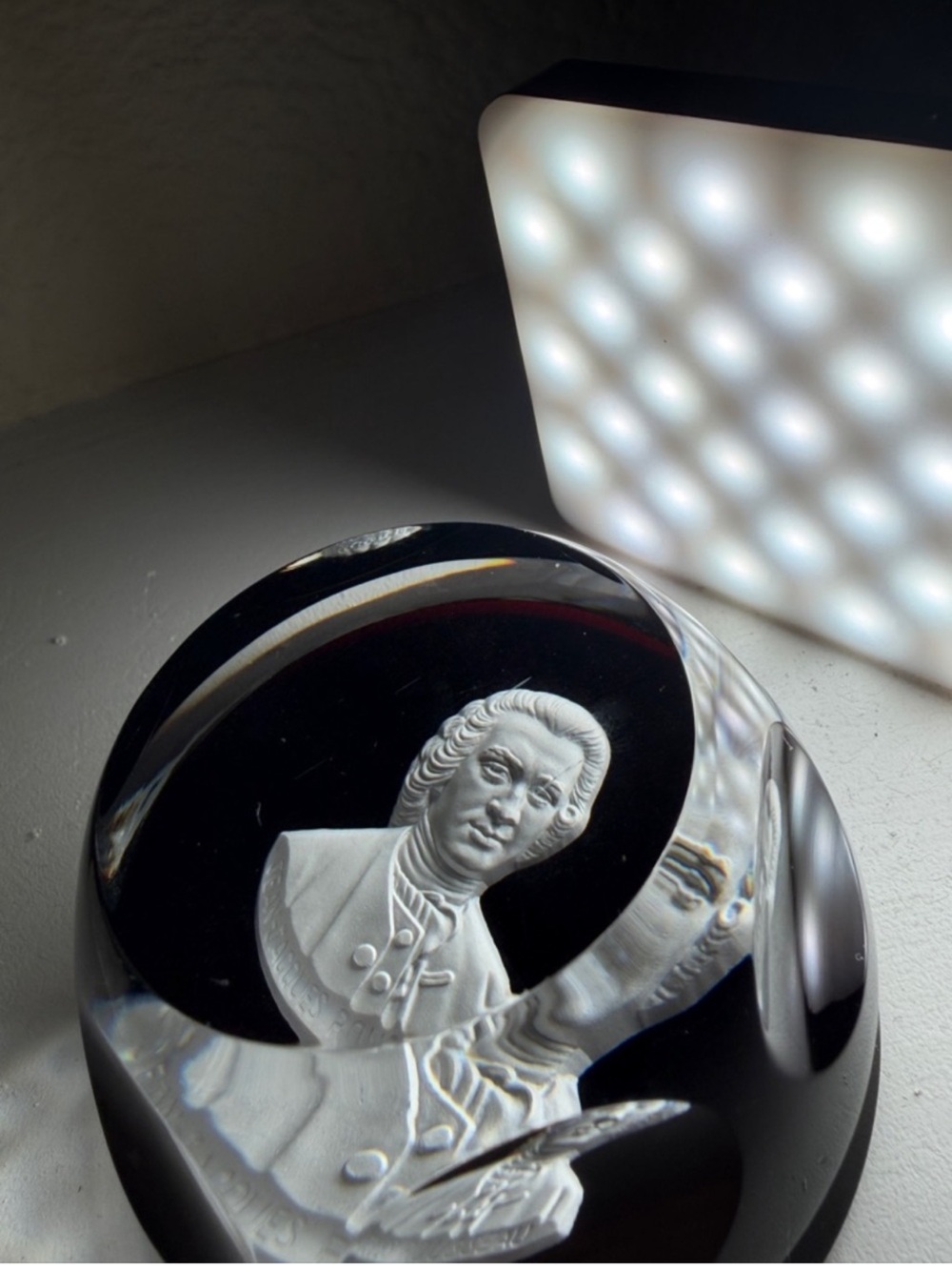 Vintage Baccarat Crystal‎ Rousseau Paperweight Red Cut Glass Franklin Mint